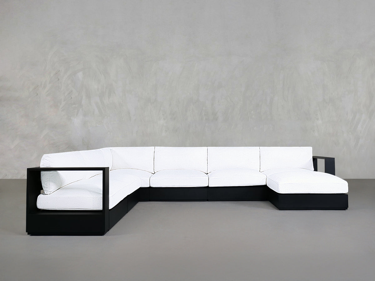 7-Seat Modular Corner Sectional Aluminum Outdoor