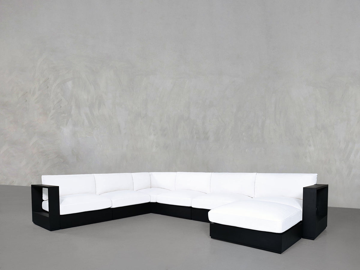 7 - Seat Modular Corner Sectional Aluminum Outdoor - 7th Avenue