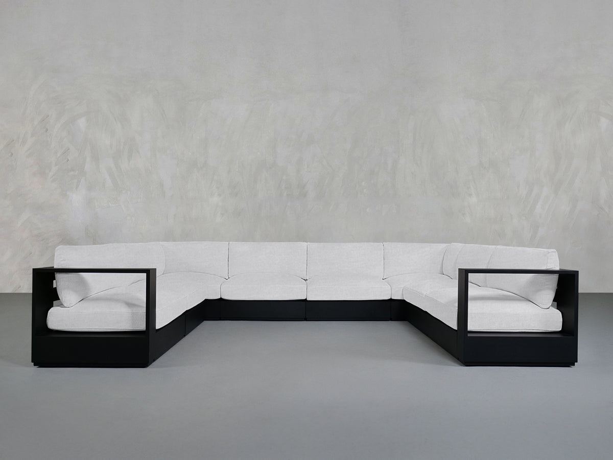 8-Seat Modular U-Sectional Aluminum Outdoor
