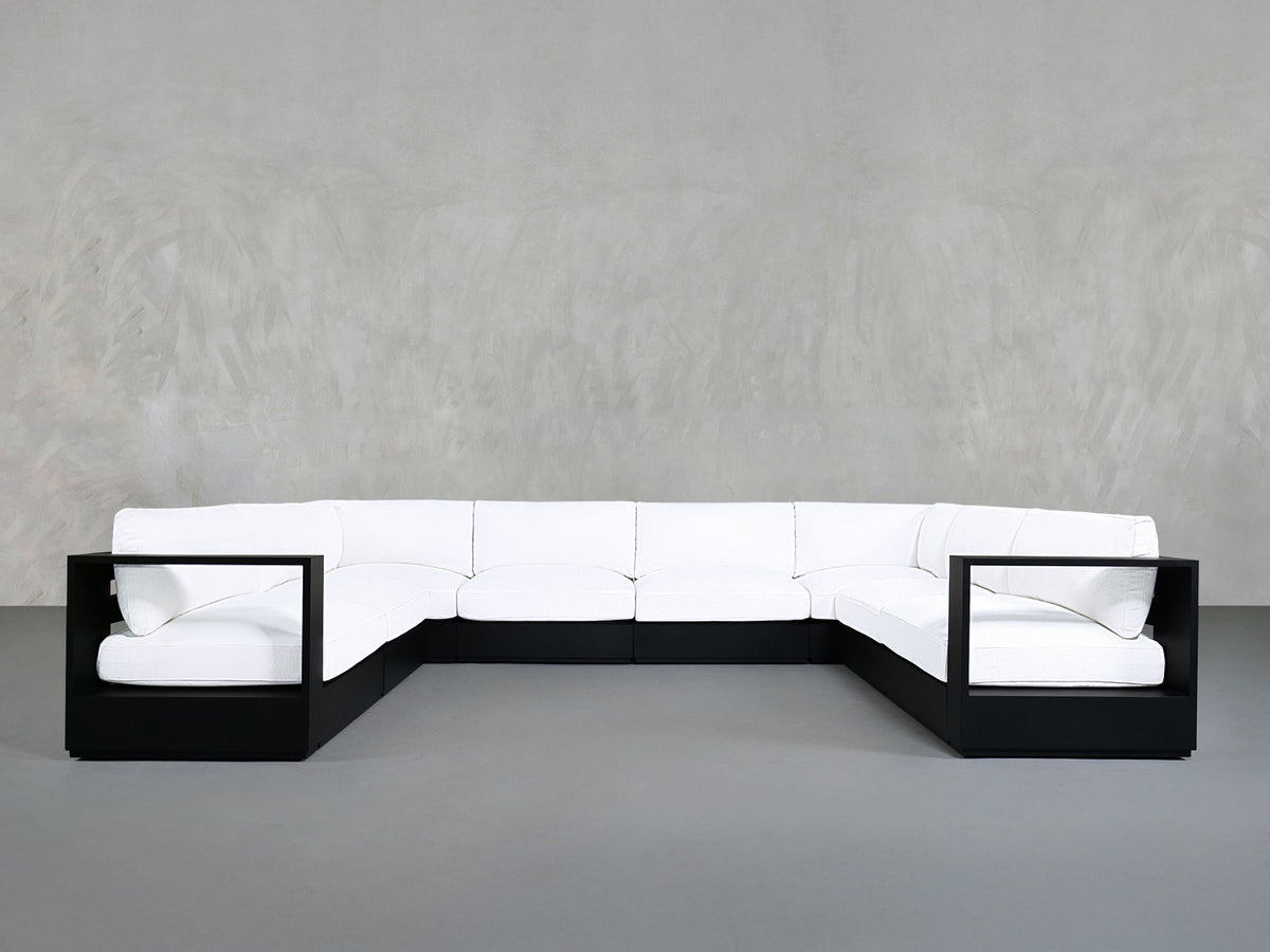 8-Seat Modular U-Sectional Aluminum Outdoor