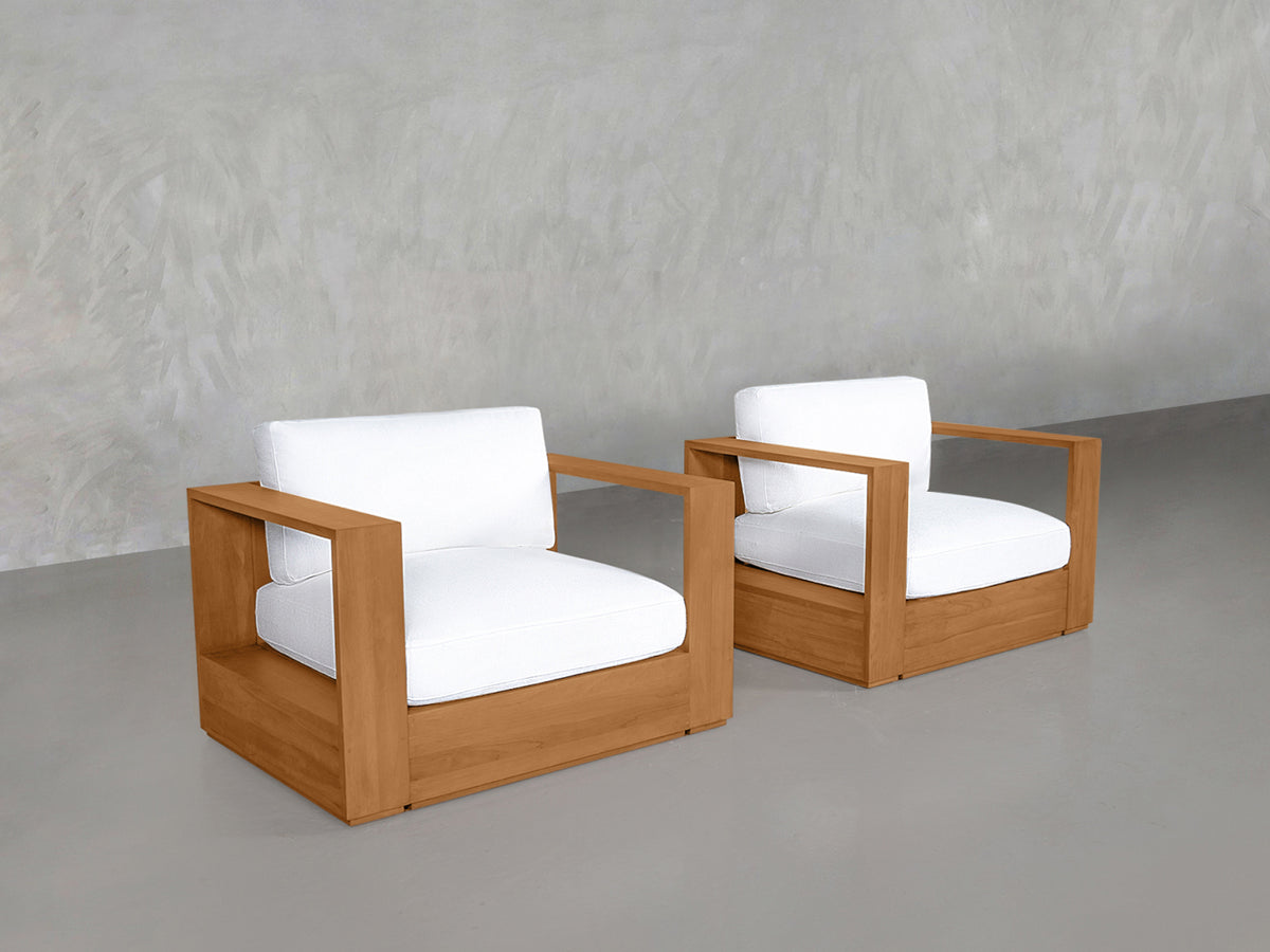 Double Armchairs Teak Outdoor