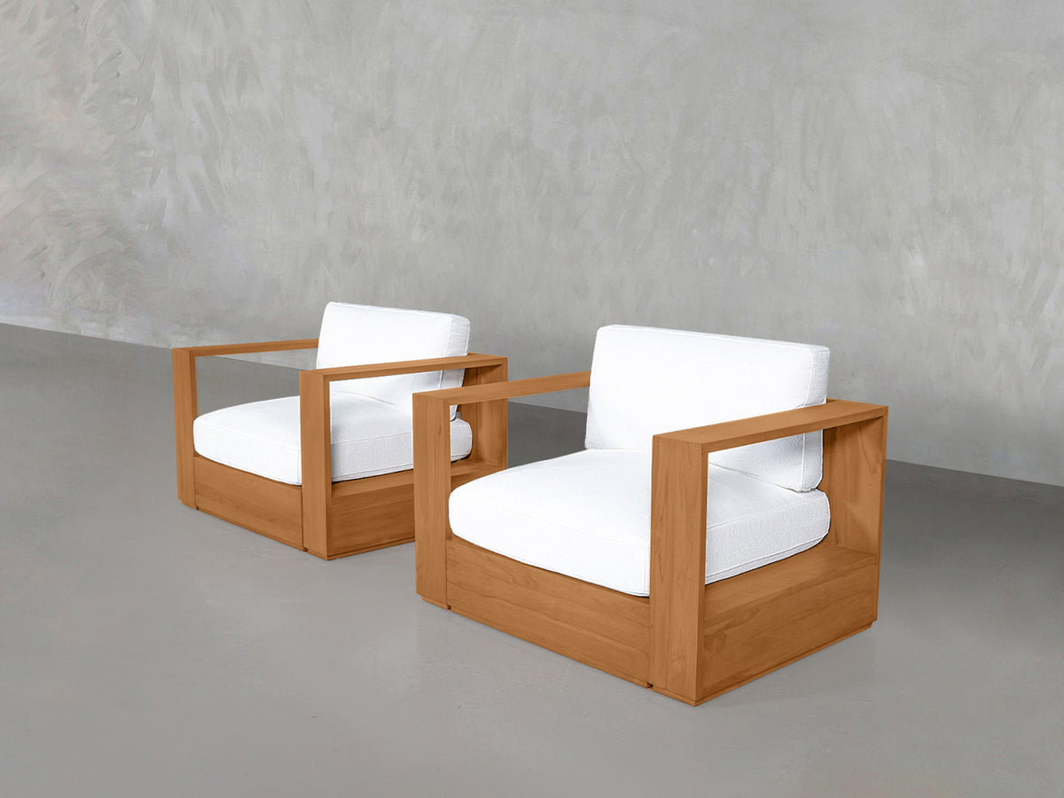 Double Armchairs Teak Outdoor