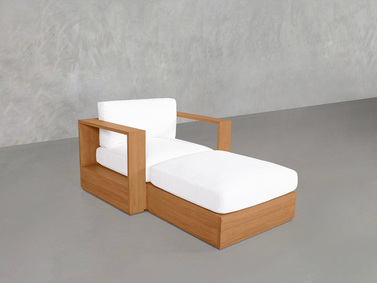 Armchair with Ottoman Teak Outdoor - 7th Avenue