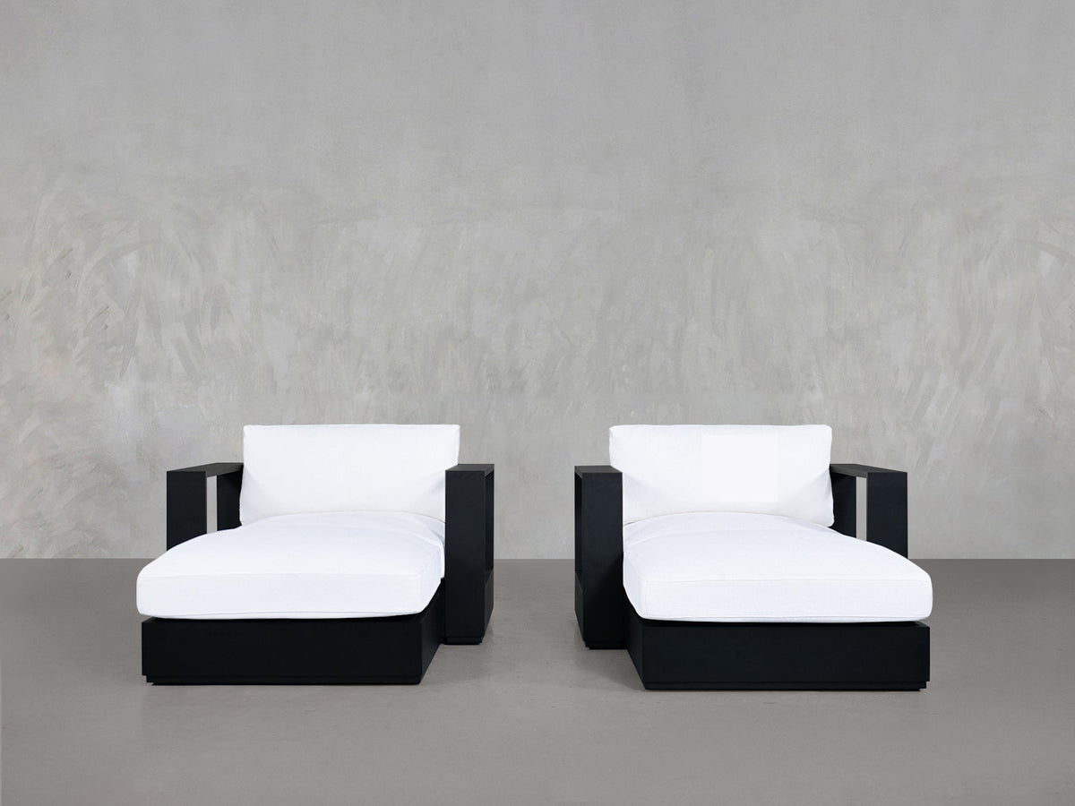 Double Armchairs with Ottoman Aluminum Outdoor - 7th Avenue