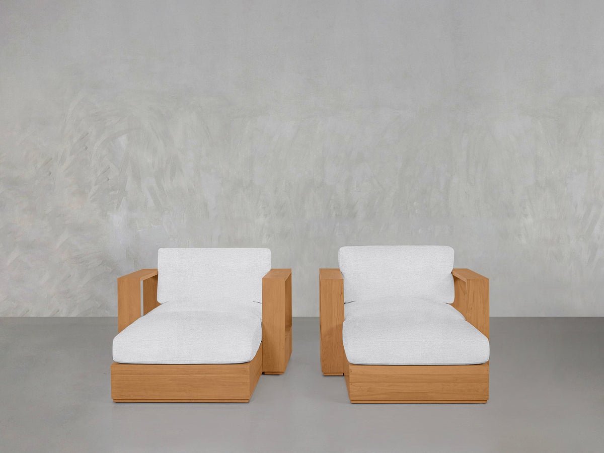 Double Armchairs with Ottomans Teak Outdoor - 7th Avenue