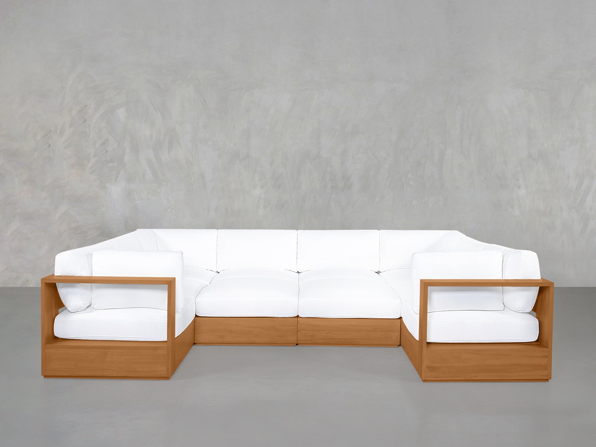 10-Seat Modular Closed Pit Teak Outdoor - 7th Avenue