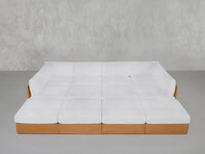 12 - Seat Deep Modular Daybed Teak Outdoor - 7th Avenue