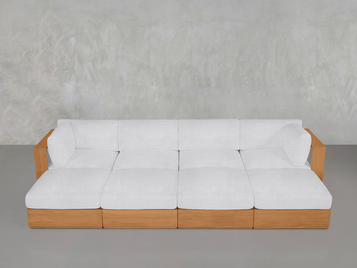 8-Seat Modular Daybed Teak Outdoor