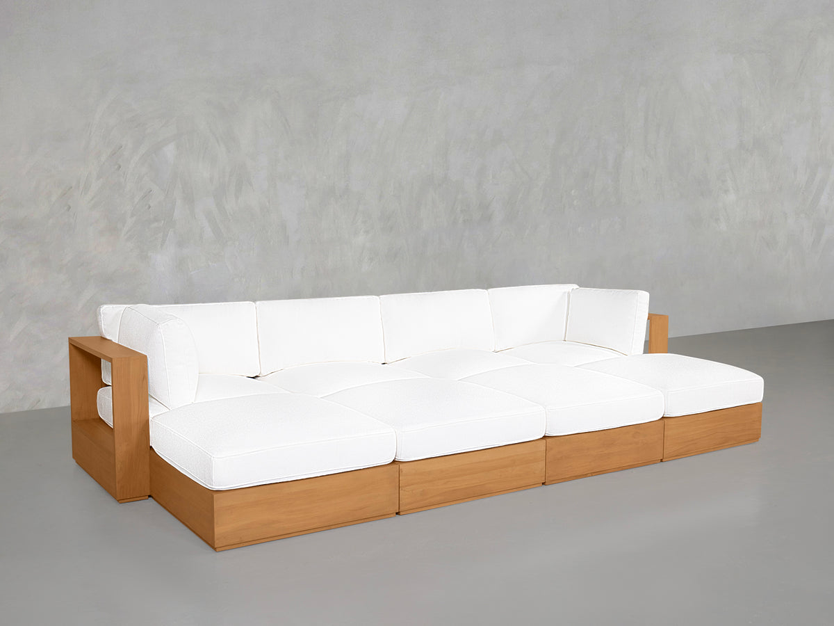 8-Seat Modular Daybed Teak Outdoor