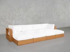 8-Seat Modular Daybed Teak Outdoor