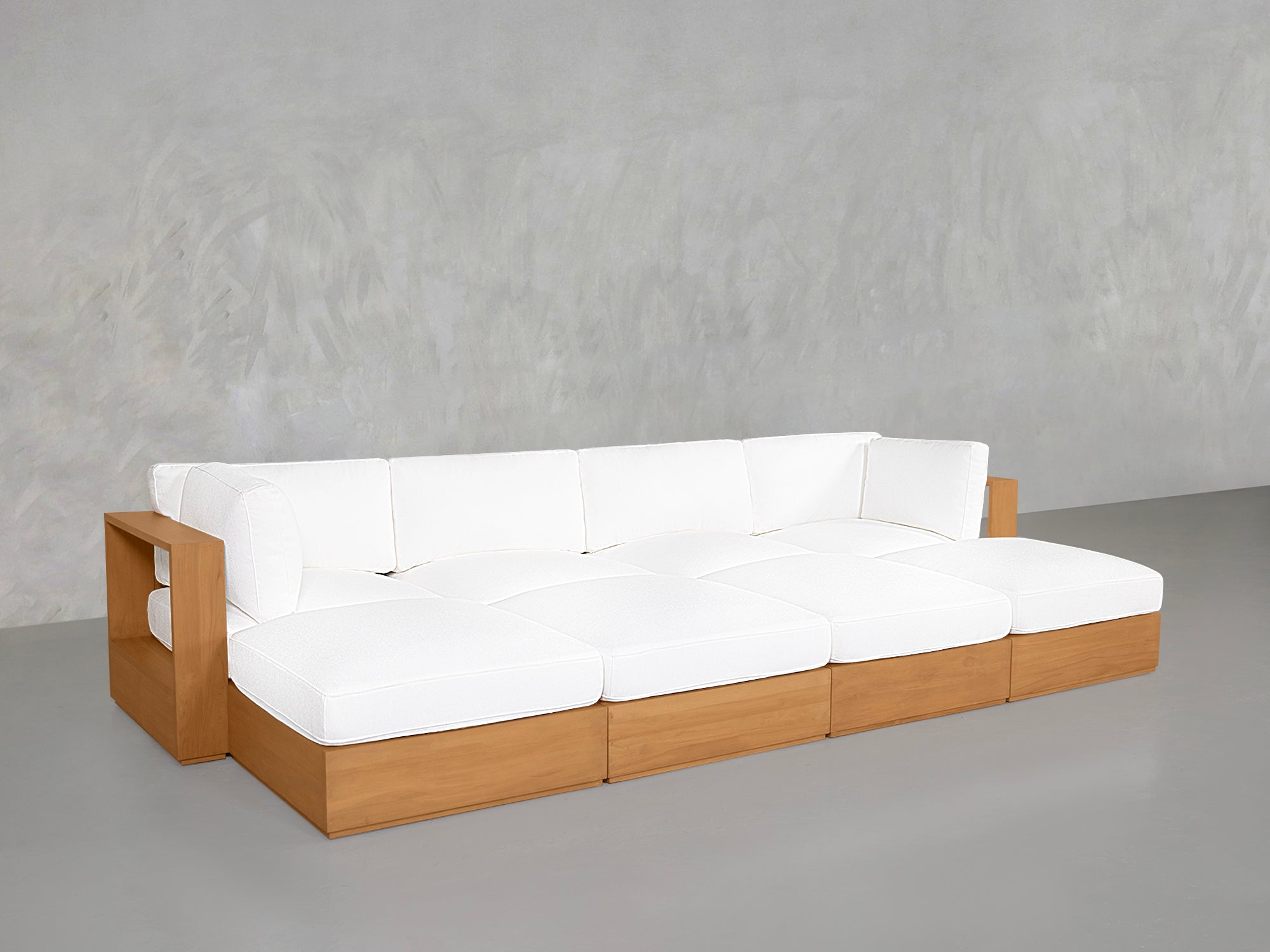 8-Seat Modular Daybed Teak Outdoor