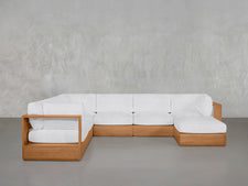 7-Seat Modular Corner Sectional Teak Outdoor