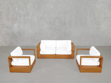 2-1-1 Sofa & Armchair Set Teak Outdoor - 7th Avenue