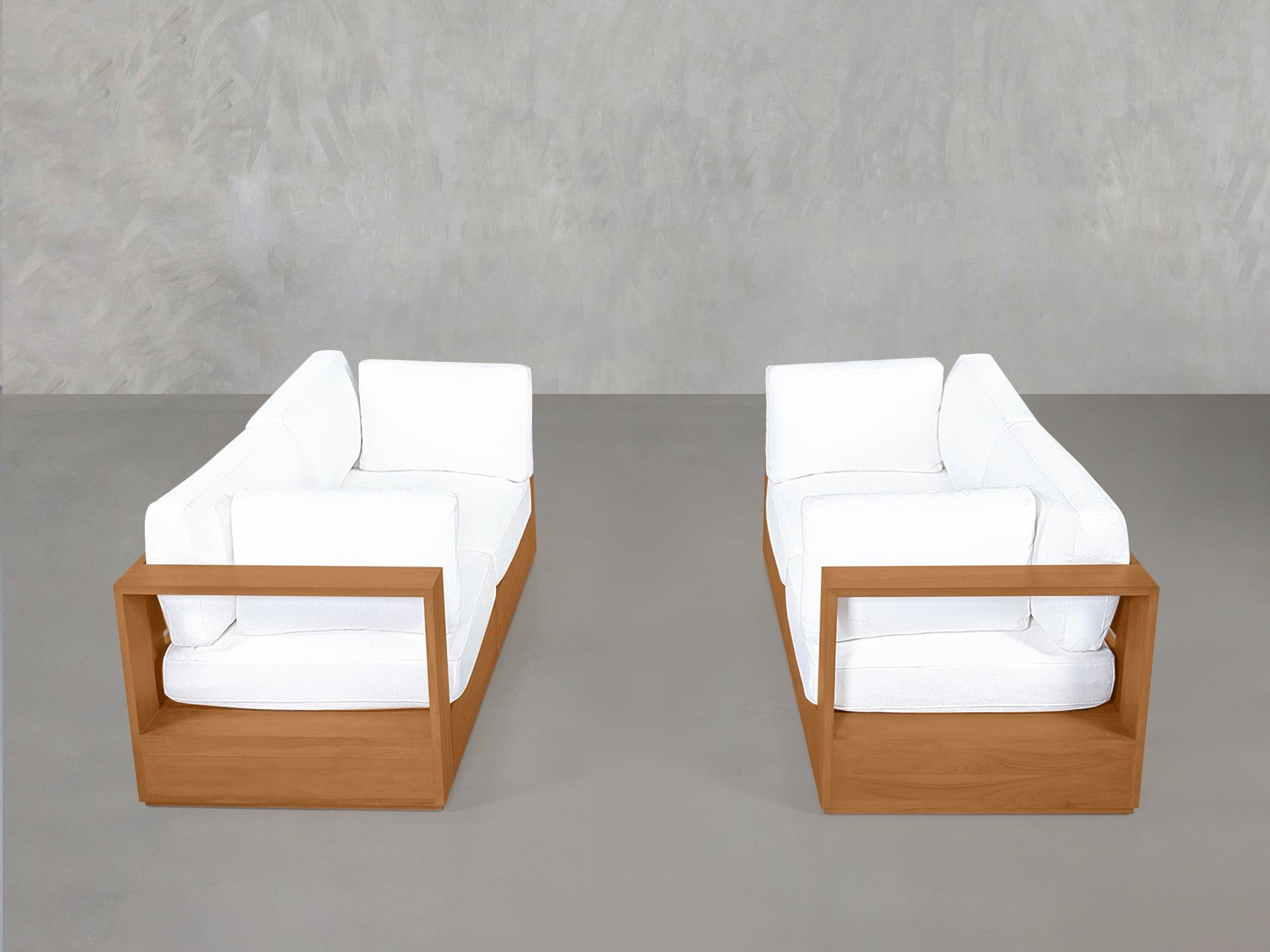 2 - 2 Sofa Set Teak Outdoor - 7th Avenue