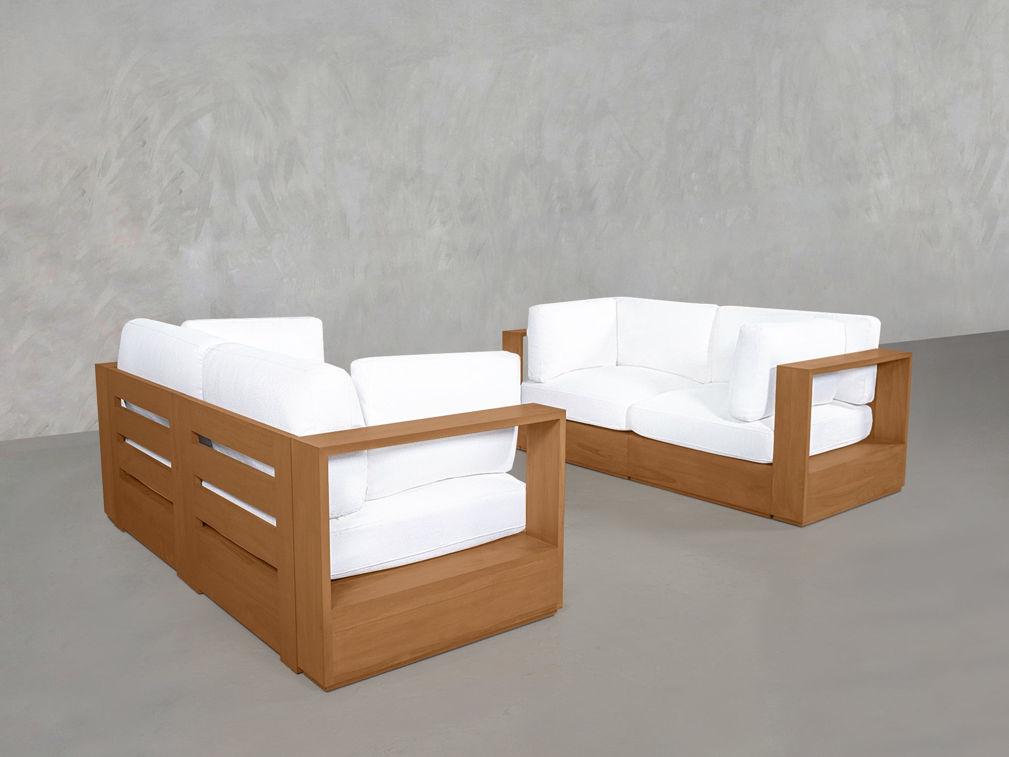 2-2 Sofa Set Teak Outdoor - 7th Avenue