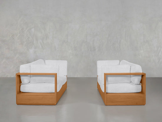 2 - 2 Sofa Set Teak Outdoor - 7th Avenue