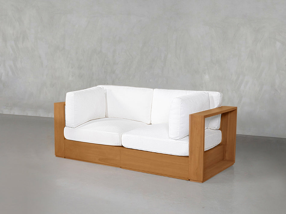 2-Seat Modular Loveseat Teak Outdoor