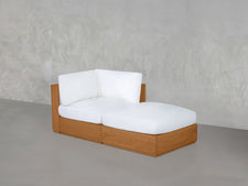 2-Seat Modular Lounger Loveseat Teak Outdoor - 7th Avenue