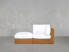 2-Seat Modular Lounger Loveseat Teak Outdoor - 7th Avenue