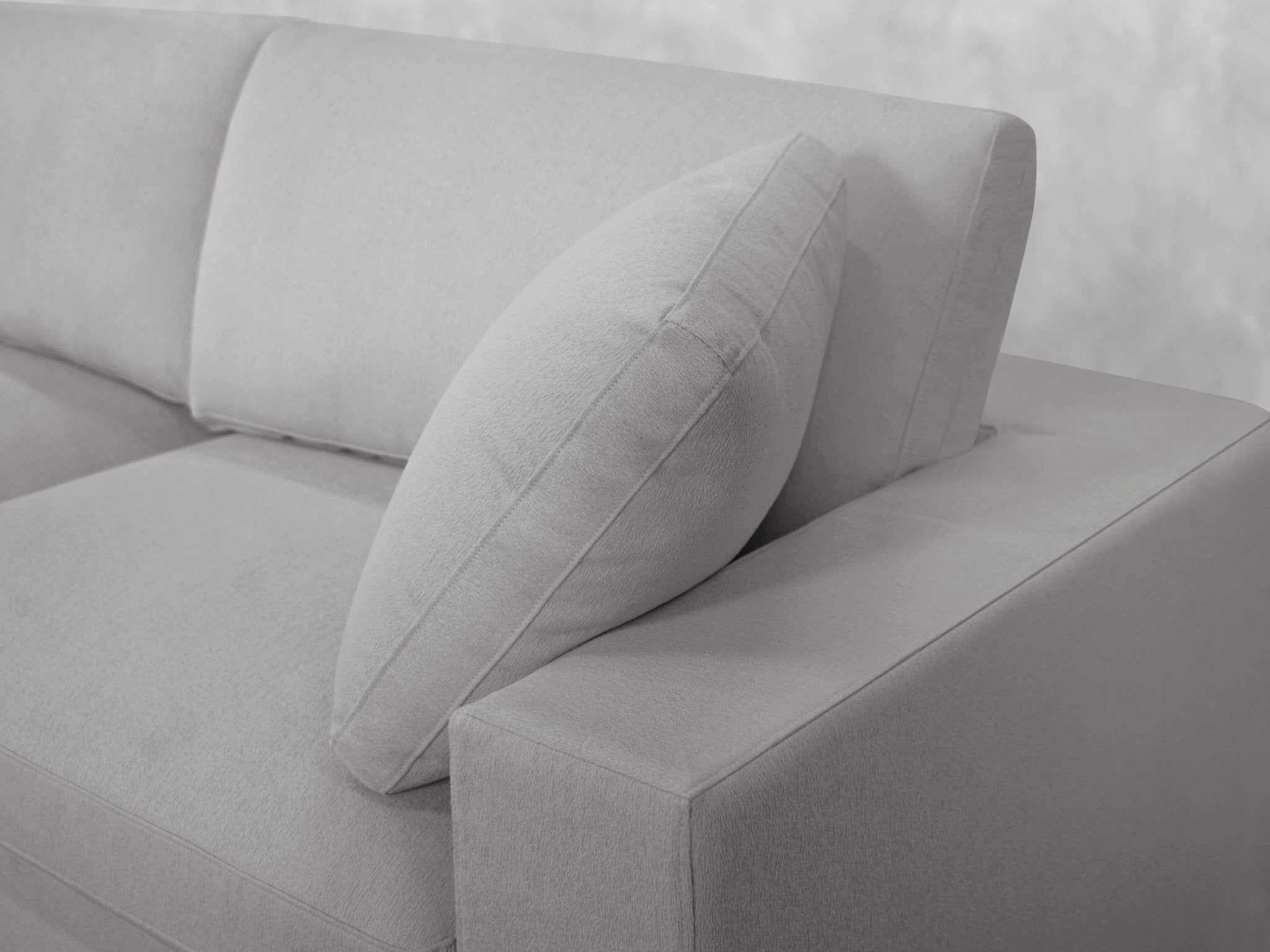 Close-up of cushion fabric edge