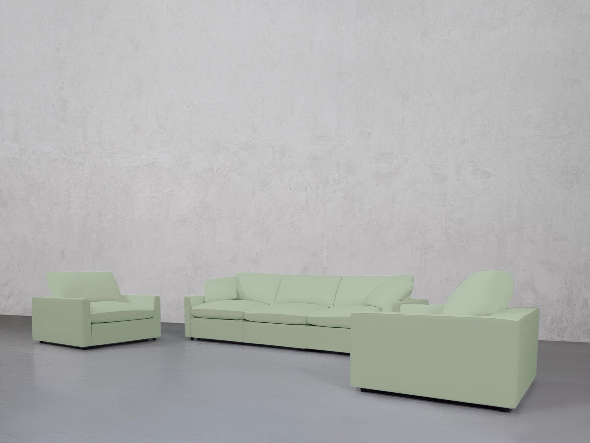 3-1-1 Sofa & Armchair Set (Thin Arms)