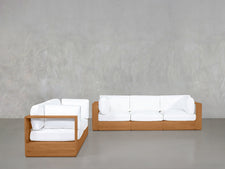 3-2 Sofa Set Teak Outdoor - 7th Avenue