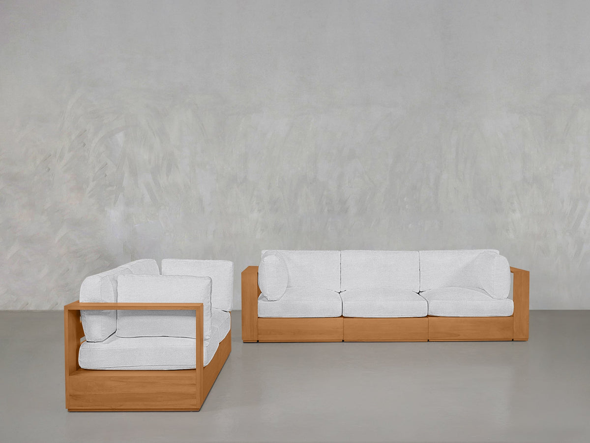 3-2 Sofa Set Teak Outdoor - 7th Avenue