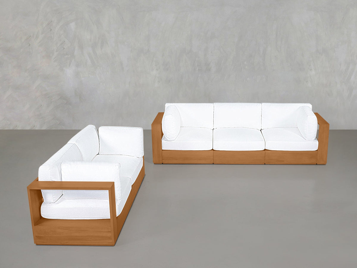 3-2 Sofa Set Teak Outdoor - 7th Avenue