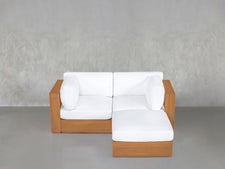 3-Seat Modular Chaise Sectional Teak Outdoor
