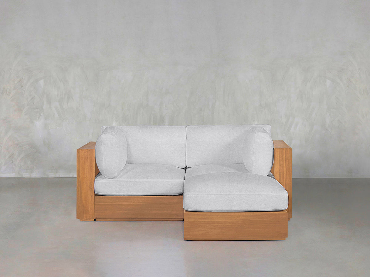3-Seat Modular Chaise Sectional Teak Outdoor
