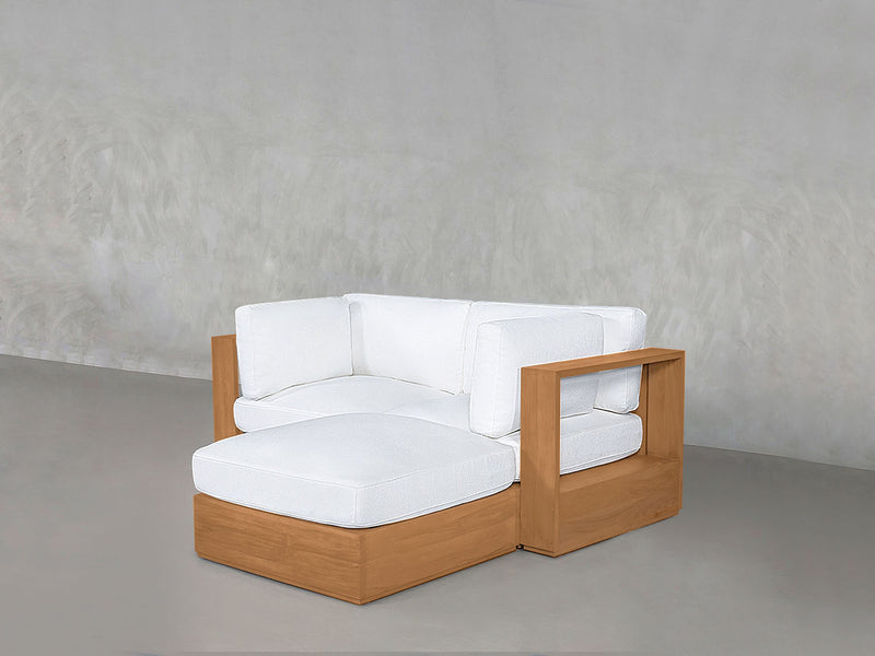 3-Seat Modular Chaise Sectional Teak Outdoor