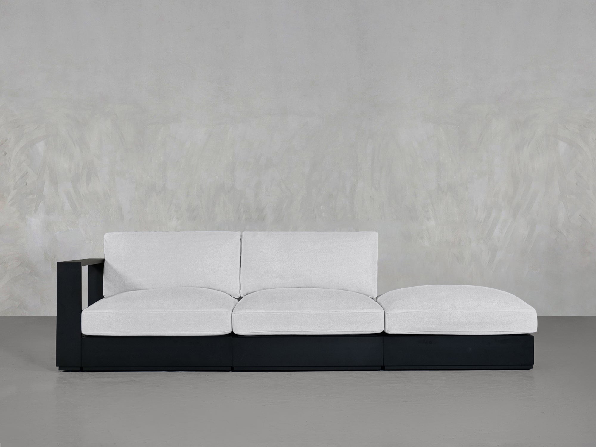 3-Seat Modular Lounger Sofa Aluminum Outdoor