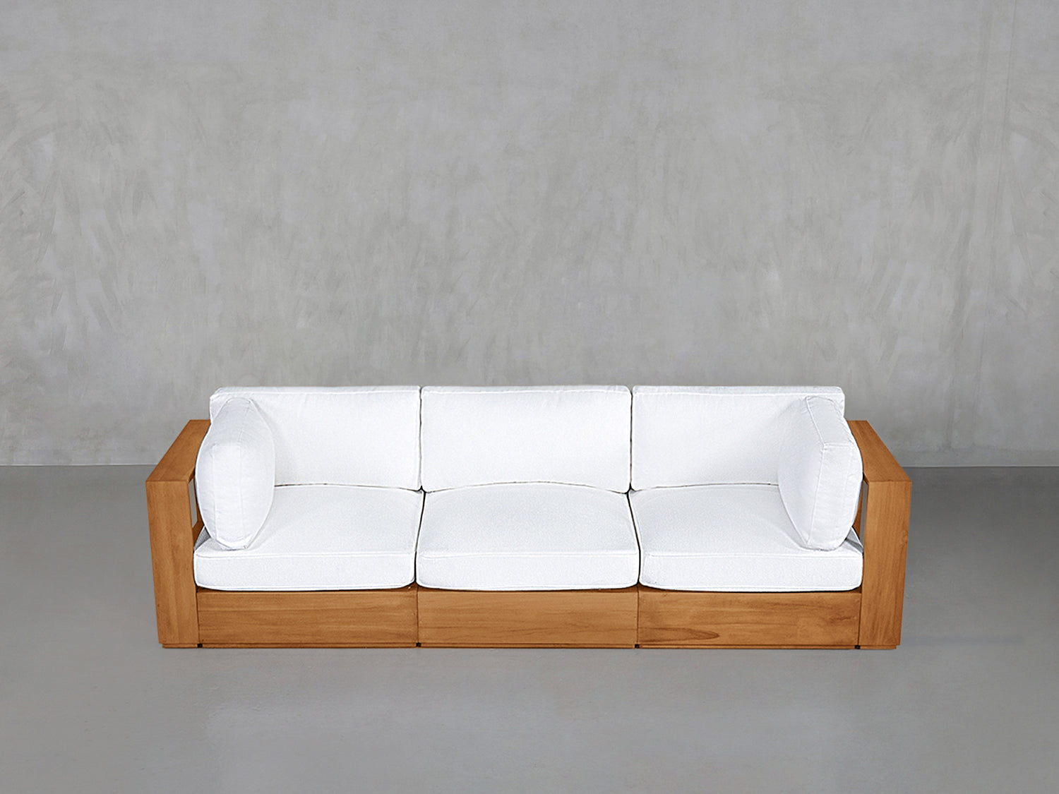 3-Seat Modular Sofa Teak Outdoor