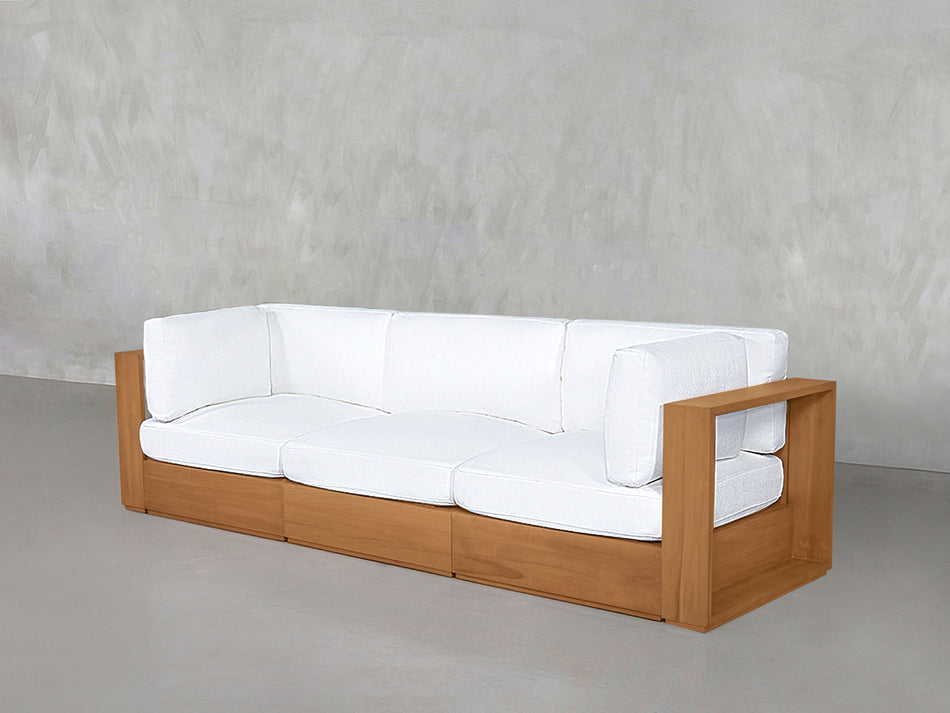 3-Seat Modular Sofa Teak Outdoor