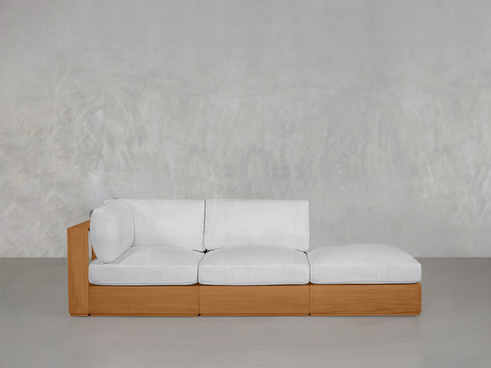 3-Seat Modular Lounger Sofa Teak Outdoor - 7th Avenue