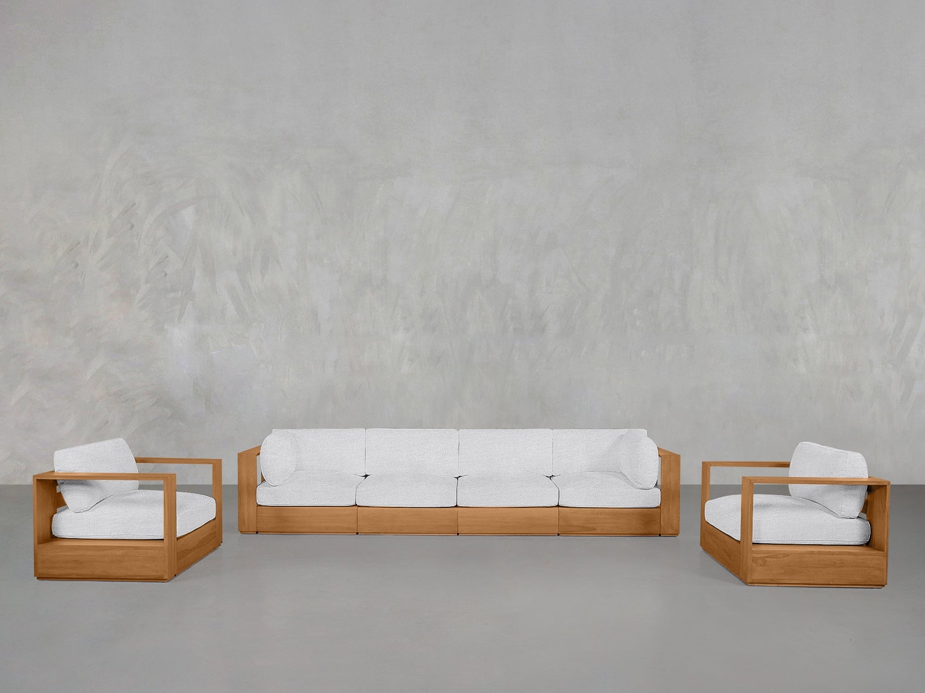 4-1-1 Sofa & Armchair Set Teak Outdoor - 7th Avenue