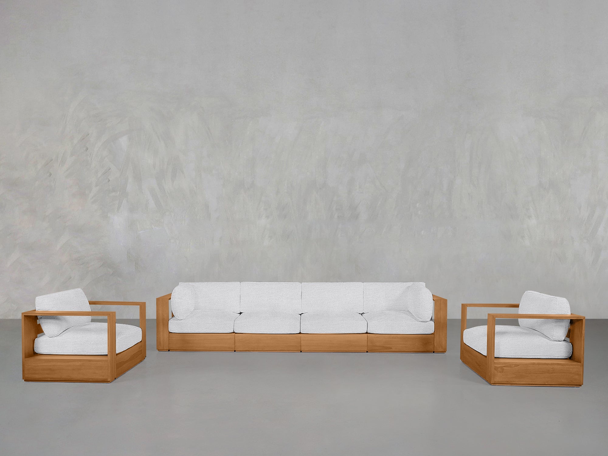 4-1-1 Sofa & Armchair Set Teak Outdoor - 7th Avenue