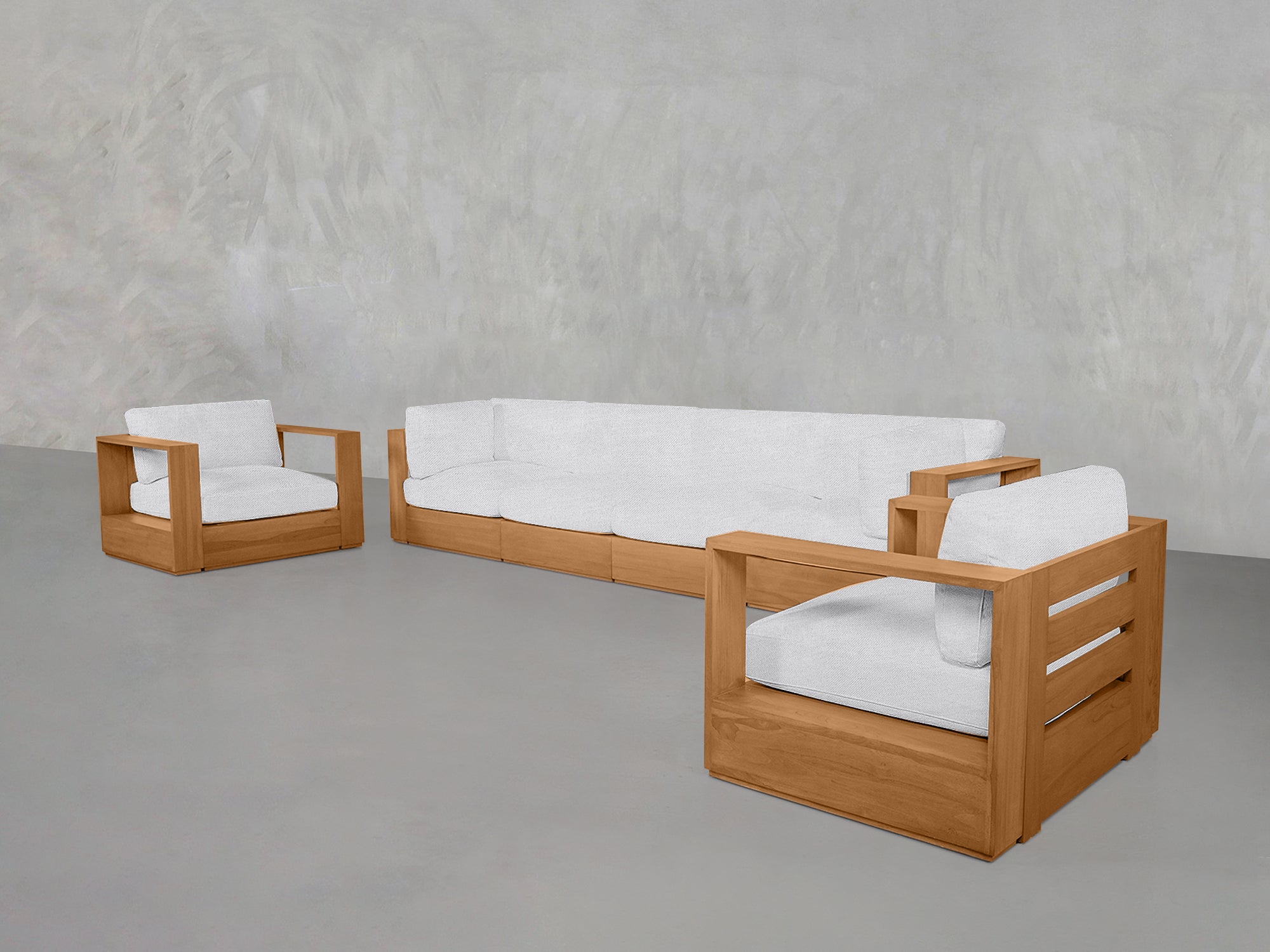 4-1-1 Sofa & Armchair Set Teak Outdoor - 7th Avenue