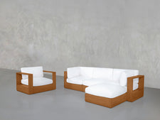 4-1 Sectional & Armchair Set Teak Outdoor - 7th Avenue