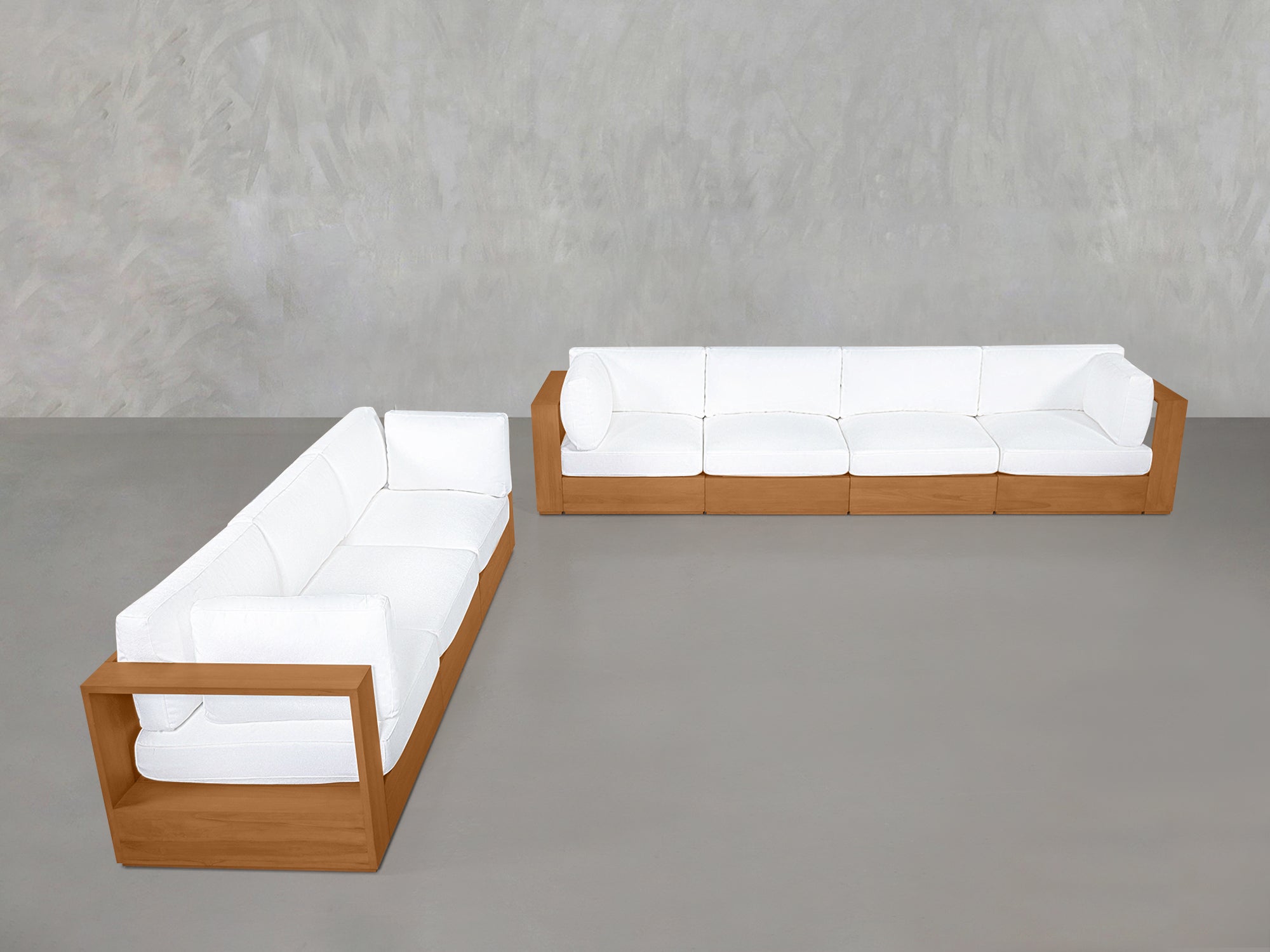 4-3 Sofa Set Teak Outdoor - 7th Avenue