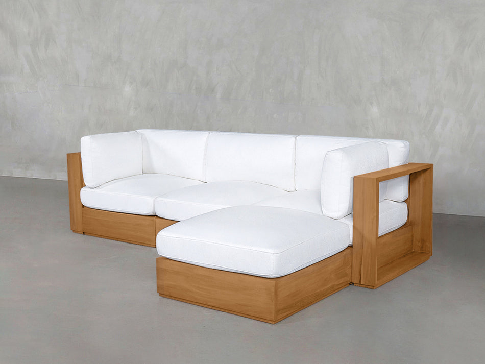 4-Seat Modular Chaise Sectional Teak Outdoor