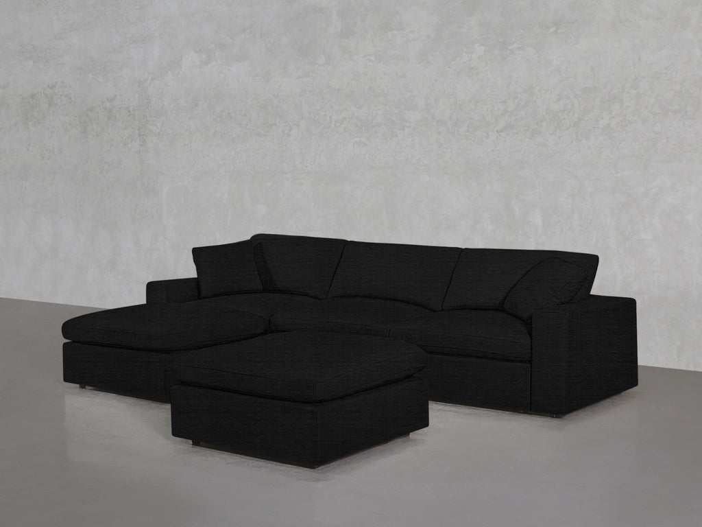 4-Seat Modular Chaise Sectional with Ottoman