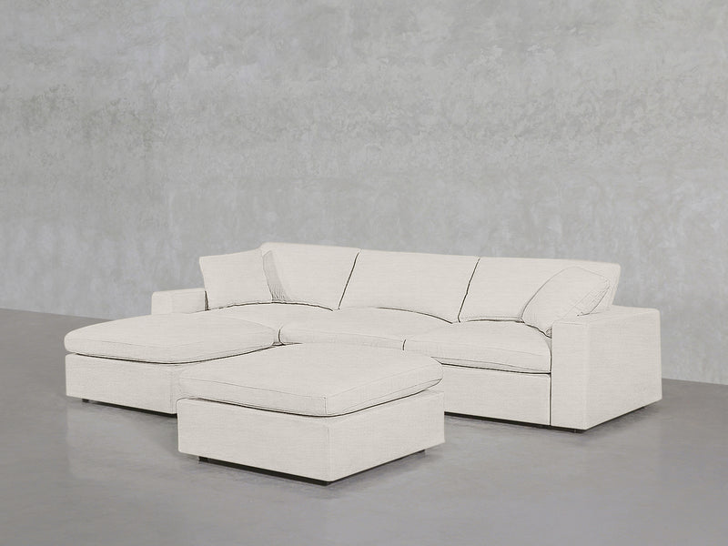 4-Seat Modular Chaise Sectional with Ottoman