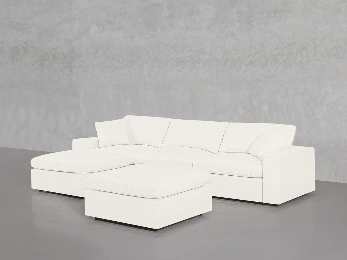4-Seat Modular Chaise Sectional with Ottoman - 7th Avenue