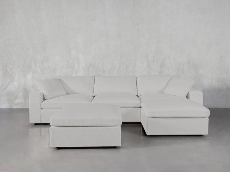 4-Seat Modular Chaise Sectional with Ottoman