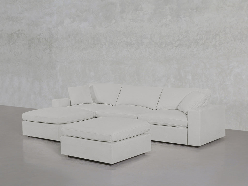 4-Seat Modular Chaise Sectional with Ottoman