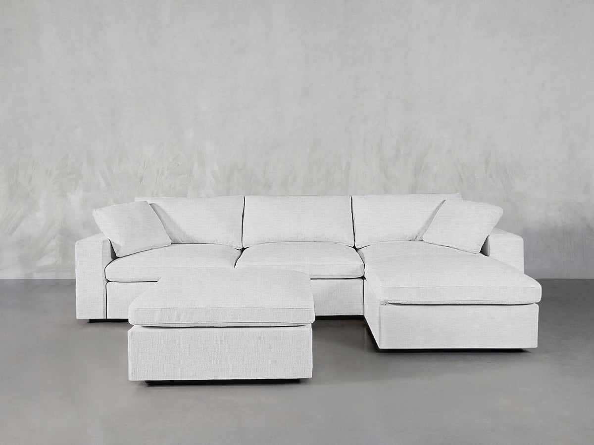 4-Seat Modular Chaise Sectional with Ottoman - 7th Avenue