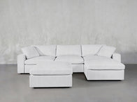 4-Seat Modular Chaise Sectional with Ottoman