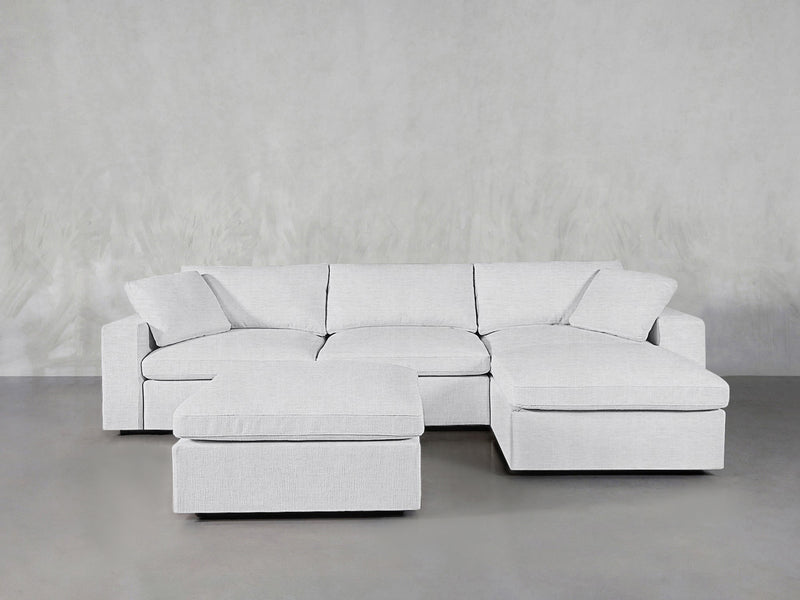 4-Seat Modular Chaise Sectional with Ottoman