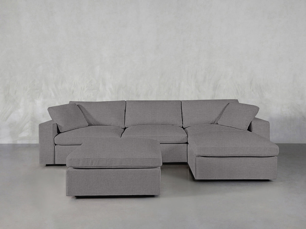 4-Seat Modular Chaise Sectional with Ottoman - 7th Avenue
